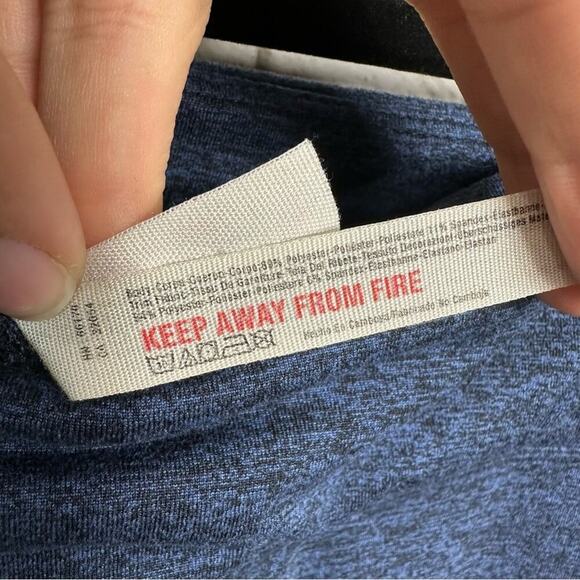 Free People Leggings Halo Cut Out Crop Heather Navy Blue Neutral High Rise M - Picture 6 of 7